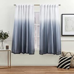 "Exclusive Home Crescendo Lined Room Darkening Blackout Hidden Tab Top Curtain Panel Pair, 52""x63"", Indigo, Set of 2"