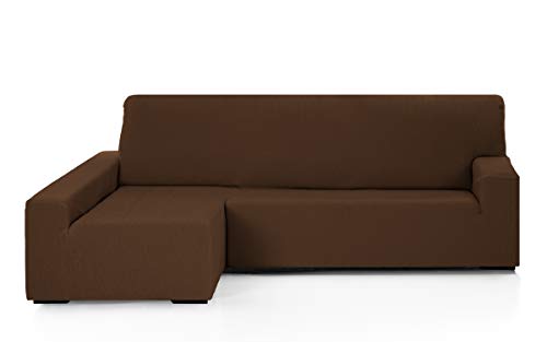 Martina Home EMILIA Elastic Chaise Longue Cover Left Arm Long (Front View), Brown