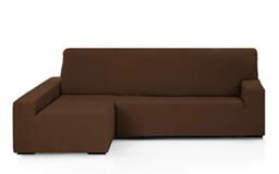 Martina Home EMILIA Elastic Chaise Longue Cover Left Arm Long (Front View), Brown