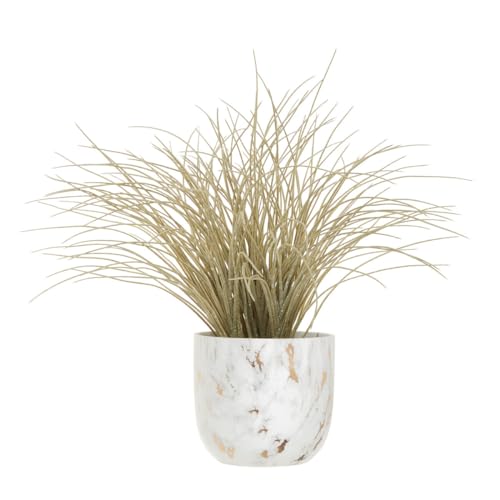 Premier Homewares Grass Plant In Round Ceramic Pot Rustic Home Office Decor Artificial Plants For Indoors Faux Plants With Ceramic Plant Pot 66cm x 57cm x 66cm