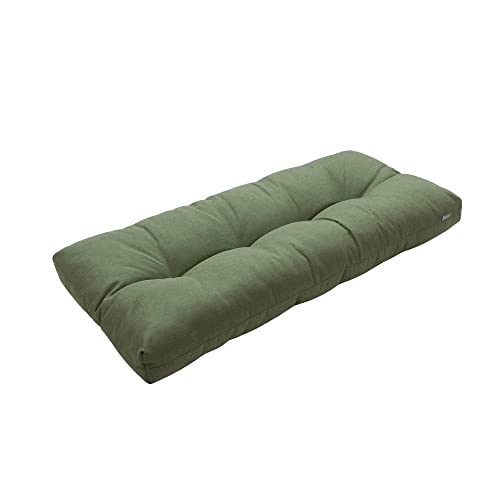 "Magpie Fabrics Indoor Outdoor Bench Cushion 45""x18"", Non-Slip Tufted Water Resistant Long Seat Pads, Patio Loveseat Cushion for Window, Garden, Swing, Settee - Green"