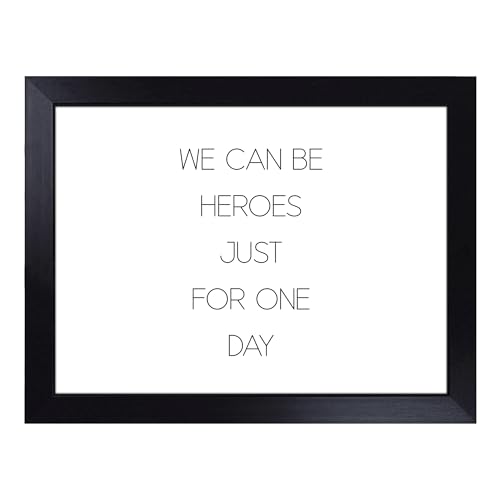 Lap Tray with Bean Bag Cushion, We Can Be Heroes Typography Quote - Handmade in the UK, Raised Wooden Edge, Padded Cushion, Heat-Resistant Wipe-Clean Surface, for Meals, Laptops and Crafts