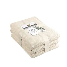 Gözze - Towel Set, 2 Hand Towels (50 x 100 cm), 2 Bath Towels (70 x 140 cm) and 2 Guest Towels (30 x 50 cm), 100% Cotton, 480 g/m² - Crème