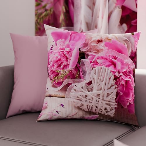 PETTI Artigiani Italiani - Pair of Pillow Cases 80 x 80 cm in Microfibre, Cushions for Bedroom Furniture, Sofa, Living Room, Set of 2 Cushion Covers, Spring Pillowcase, 100% Made in Italy