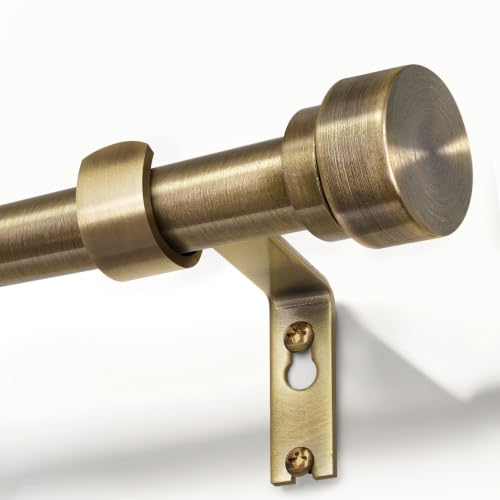 Oneach Heavy Duty Curtain Rods for Windows 28 to 48 Inch, 1 Inch Antique Bronze Curtain Rod, Adjustable Length Rod with Metal Finials, Modern Decorative for Bedroom Kitchen Living Room(16 to 60 Inch)