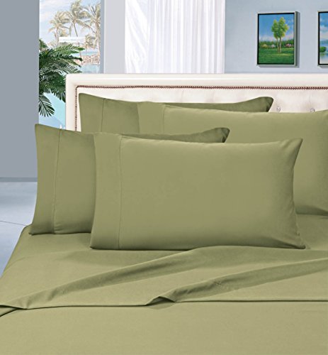 Elegant Comfort 1500 Thread Count Egyptian Quality 6 Piece Wrinkle Free and Fade Resistant Luxurious Bed Sheet Set, King, Green