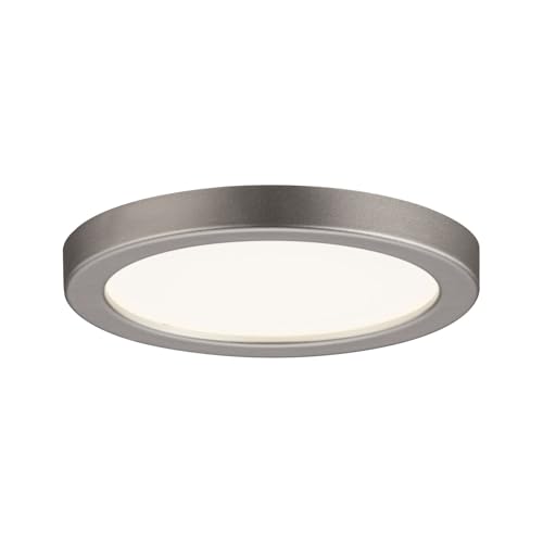 Paulmann 92948 Areo LED Panel Round incl. 1x5-watt Ceiling lamp Soft Nickel Ceiling luminaire Plastic Living Room lamp 3000 K