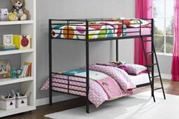 DHP Furniture Convertible Bunk Bed Black Single Over Single