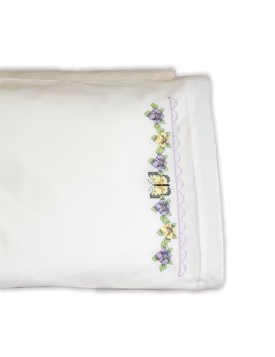 Janlynn 021-1339 Stamped Cross Stitch Pair Pillowcase, Multi-Colour, 20 x 30-Inch