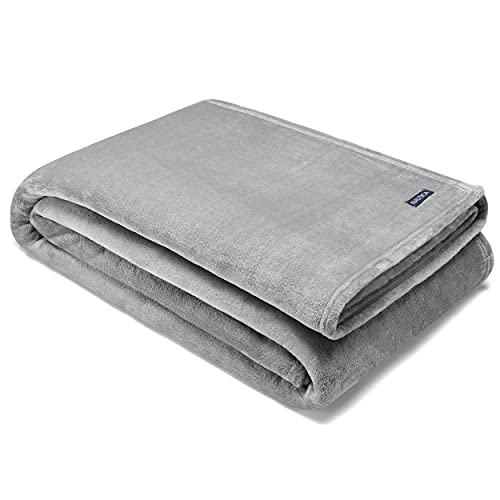 Nautica - Blanket-Ultra-Soft & Cozy Plush Fleece, Lightweight & Luxuriously Warm, Machine Washable Easy Care, Polyester, Solid Grey, Twin