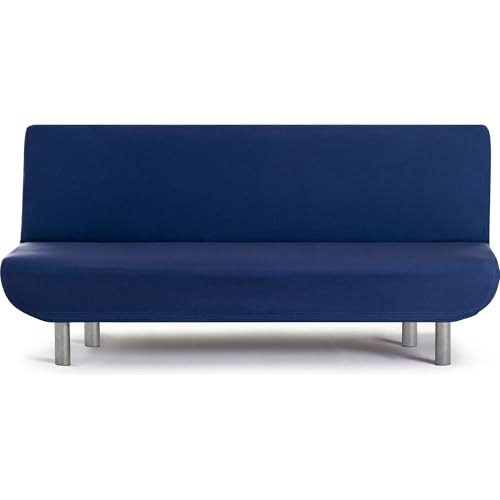 ECOMMERC3 - 3 Seater Clic-Clac Bi-Elastic Universal Sofa Cover ??? Blue Sofa Cover, Easy to Put on and Remove, Anti-Wear Protection