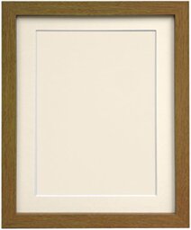"FRAMES BY POST 25mm wide H7 Oak Picture Photo Frame with Ivory Mount and Backing Board A4 for Pic Size 10""x6"""