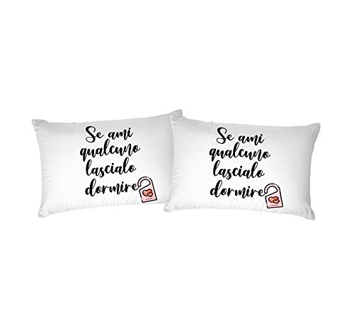 Italian Bed Linen Pair of Pillow Cases Digital Printing, PRINTED-08, 52 x 82 cm