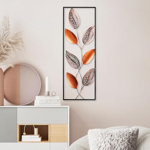Handmade Decorative Metal Wall Accessory, 32 x 90 cm, 100% Metal (1.5 mm), Unique Hand-Painted Design, Perfect for Home Decor and Personal Touch