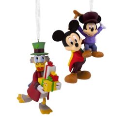 Hallmark Storied Moments, Mickey's Christmas Carol Hanging Christmas Ornament, Disney Mickey Mouse, Tree Decoration, Pack of 2