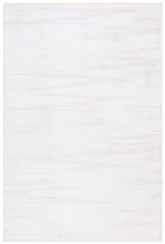 Safavieh Geometric Rug for Living Room Dining Room Bedroom - Whisper Collection Short Pile Ivory 91 x 152 cm