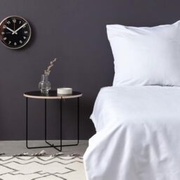 Luxurious Satin Double Small Fitted Sheet, 100% Cotton, 130 x 190 + 30 cm, 210 Thread Count, Machine Washable at 30°C, Elegant White Colour for Comfort