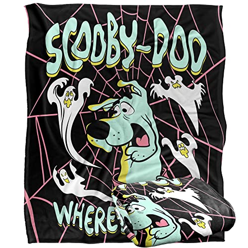 SCOOBY DOO! Blanket, 152 x 127 cm Spooky Ghosts Silky Touch Super Soft Throw Blanket