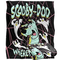 SCOOBY DOO! Blanket, 152 x 127 cm Spooky Ghosts Silky Touch Super Soft Throw Blanket