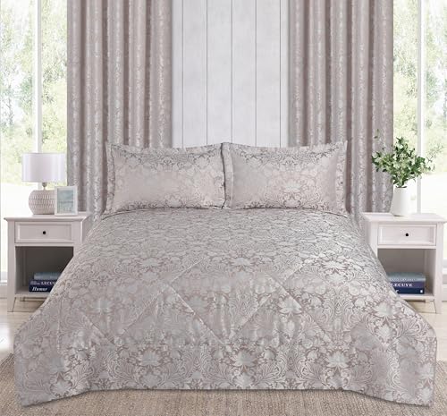 Rapport Home Rose Damask Superking Bedspread 254x254cm with Pillow Shams