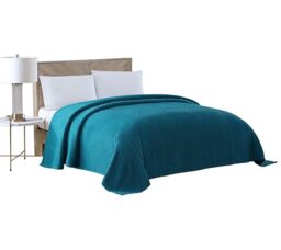 Beatrice Home Fashions Chenille Bedspread, Cotton, Peacock, Twin