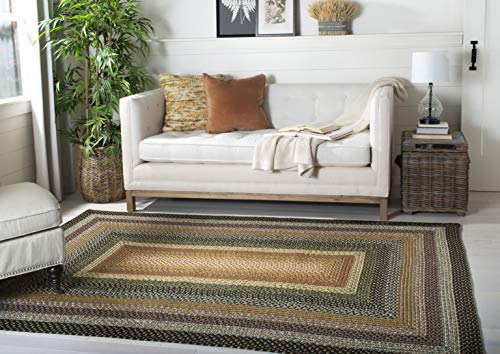 Safavieh Contemporary Rug Living Room, Dining Room, Bedroom - Machine Washable and Reversable - Braided Collection, Short Pile, in Multi Colored, 160 X 230 cm