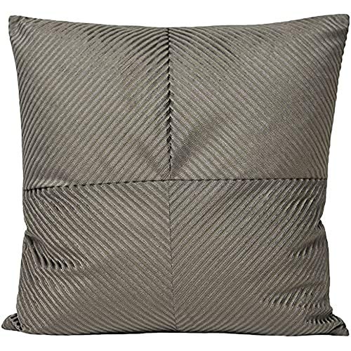"Riva Paoletti Infinity Poly Filled Cushion Geometric Ribbed Fabric-Knife Edging-100% Case-Machine Washable-45 x 45cm (90"" x 90"" Inches) -Designed in the UK, Polyester, Grey, 45 x 45 cm"