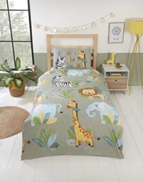 Rapport Home Rumble In The Jungle Kids Duvet Set Toddler's Bedding Set, Green