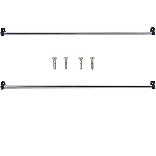 "YYST Type A 16"" to 39.5"" Swivel End Sash Rod for Top & Bottom Doors & Sidelights Window Curtain Rod Sash Curtain Rod Petite Caf?? Sidelight Rods W Screws (Black-2)"