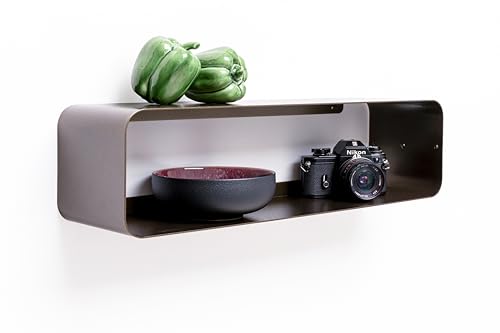 KARE Design wall shelf Lounge XS, bronze, 58x15x15 cm, TV console, wall shelf, minimalist design, floating, steel, industrial, modern, living room