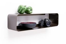 KARE Design wall shelf Lounge XS, bronze, 58x15x15 cm, TV console, wall shelf, minimalist design, floating, steel, industrial, modern, living room