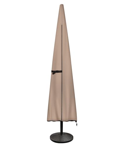 ULTCOVER Patio Umbrella Cover - 600D Waterproof Outdoor Market Umbrella Cover - Fits Market Umbrella Up to 12 Feet