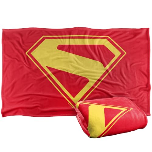 "LOGOVISION Superman 2025 Gold Shield Silky Touch Super Soft Throw Blanket 36""x58"""