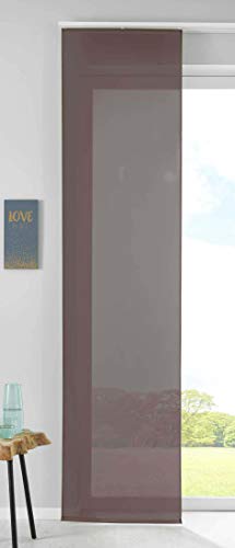 Gardinenbox 85589N Sliding Curtain Panel Curtain Voile H x W 245 x 60 cm Brown Complete with Panel Carrier Weight Bar