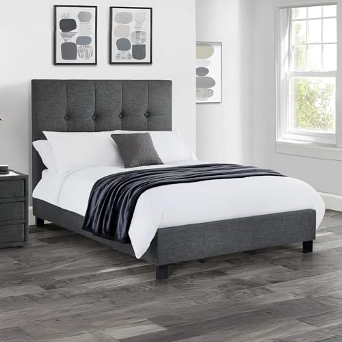 Julian Bowen Slate Linen Fabric Sorrento Bed, Double
