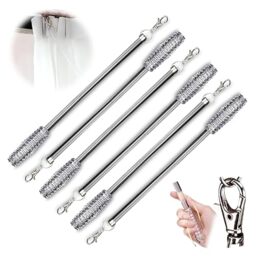 Jos & Haz Drapery Pull Rod 36(6 Pack)- Acrylic Curtain Pull Rod Wand for Opening and Closing Curtains, Versatile Drapery Wand Invisible, Curtain Wands for Grommet Drapes