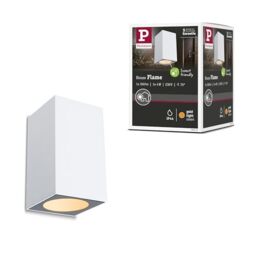 Paulmann 94711 LED outdoor luminaire wall luminaire Flame insect-friendly IP44 rectangular 58x103mm 2200K 4W 265lm 230V 75° white metal gold light