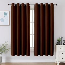 CUCRAF Blackout Curtains 54 inch Length, Thermal Insulated Room Darkening Window Curtains for Bedroom,Light Blocking Drapes for Kitchen Living Room,Set of 2 Panels, 52 x 54 Inch, Brown