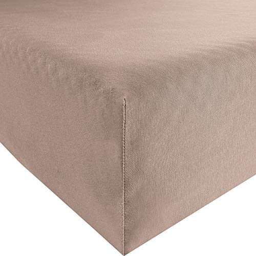 Bassetti 9302332 Fitted Sheet 4A/498 Taupe Cotton/Elastane 90 cm x 190 cm / 100 cm x 220 cm