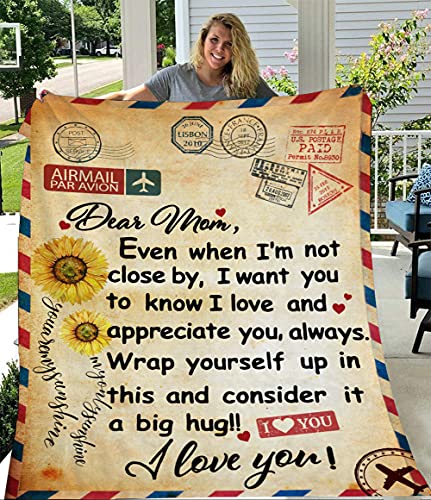 Doasub Gifts for Mom Flannel Throw Blanket to My Mom Mother Gifts Fleece Blanket mom Gifts in Home Bed Sofa Chairs