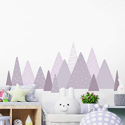 Colourful Mountains Landscape, Scandinavian Style, Children Wall Stickers, Pattern, Mountain Decals, Nursery, Babyroom, Woodland, Adventure, Wall Décor