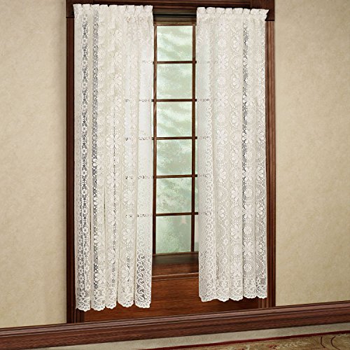 "Sweet Home Collection Window Curtain Treatment Panel, Hopewell White, 63"""