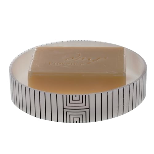 Spirella Soap Dish Decorative Bathroom Equipment Soap Dish Graphic Dimensions: 11.3 x 2.4 cm White Black