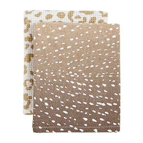 "Mud Pie Leopard Towel Set, Fawn, 26"" x 16.5"""