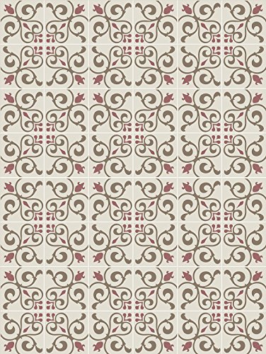 Laroom Children's Vinyl Rug Toscana Design, Non Slip, Beige, 100 x 130 cm