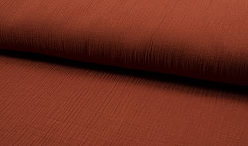 Bambino Double Gauze Muslin Fabric Material Terracotta, 1Mtr - 140cm x 100cm