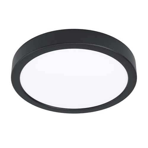 Eglo LED Outdoor Ceiling Light Argolis 2, outsode lamp for wall and Ceiling, Porch Lighting Made of Metal in Black and Plastic in White, Warm White, IP44, ⌀ 28.5 cm