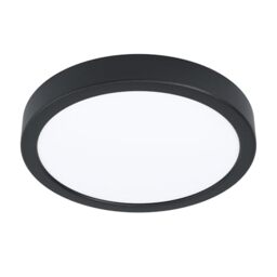 Eglo LED Outdoor Ceiling Light Argolis 2, outsode lamp for wall and Ceiling, Porch Lighting Made of Metal in Black and Plastic in White, Warm White, IP44, ⌀ 28.5 cm
