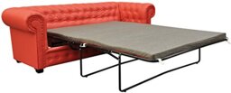 Chesterfield Style Venus Sofa Bed 3 Seater 2 Seater Black Cream Brown Red Faux Leather (3 Seater, Red)