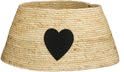 Mica Decorations Christmas Tree Skirt with Heart - L 50 x W 50 x H 26 cm - Cream, Black